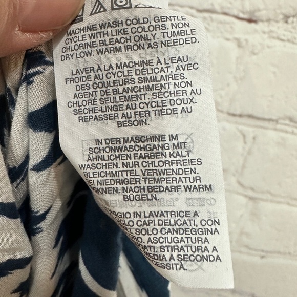 J. CREW blue white halter viscose lightweight beach vacay maxi dress, sz S, GUC - Picture 8 of 8